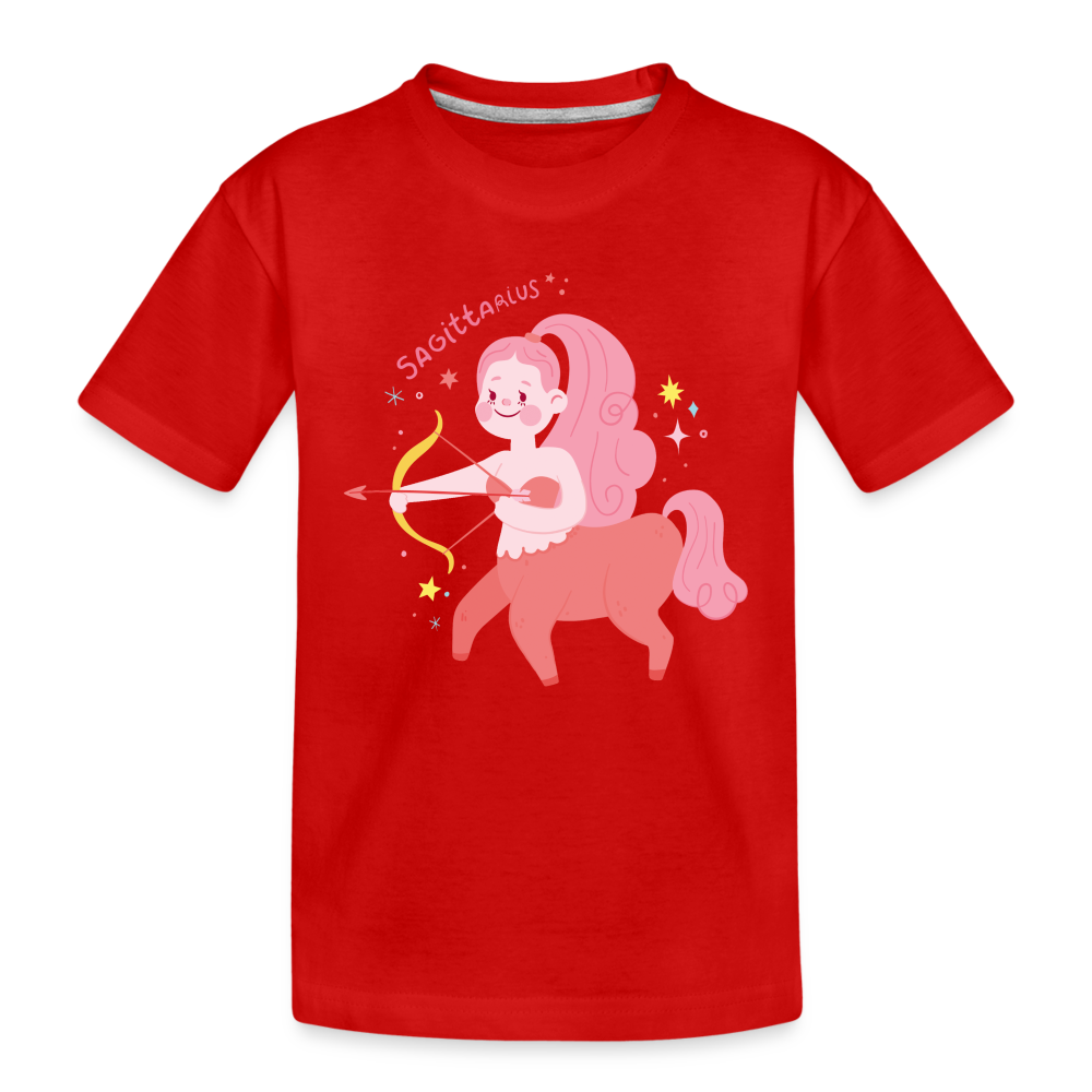 Kid’s Pinky Sagittarius Premium Organic T-Shirt - red