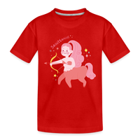 Thumbnail for Kid’s Pinky Sagittarius Premium Organic T-Shirt - red