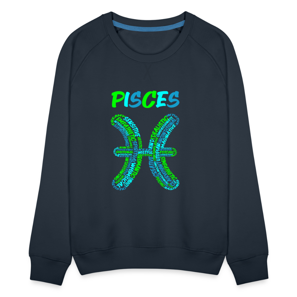 Women's Power Words Pisces Premium Sweatshirt - navy