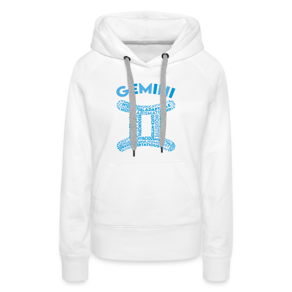 Women's Power Words Gemini Premium Hoodie - white