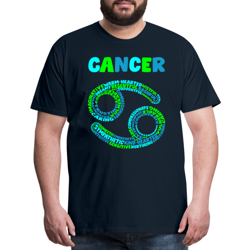 Men's Power Words Cancer Premium T-Shirt - deep navy