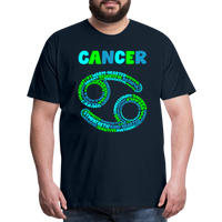 Thumbnail for Men's Power Words Cancer Premium T-Shirt - deep navy