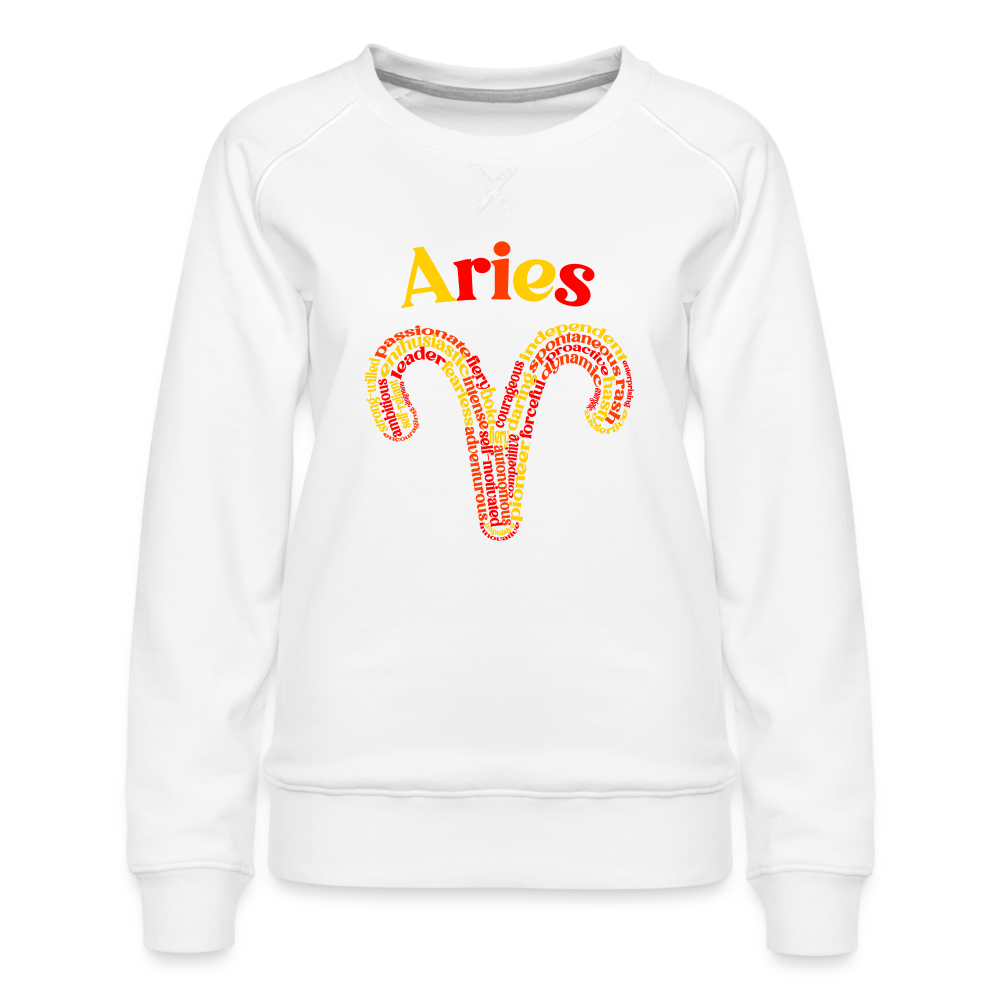 Women's Power Words Aries Premium Sweatshirt - white