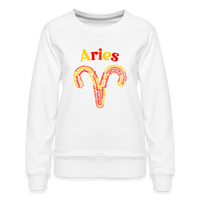 Thumbnail for Women's Power Words Aries Premium Sweatshirt - white