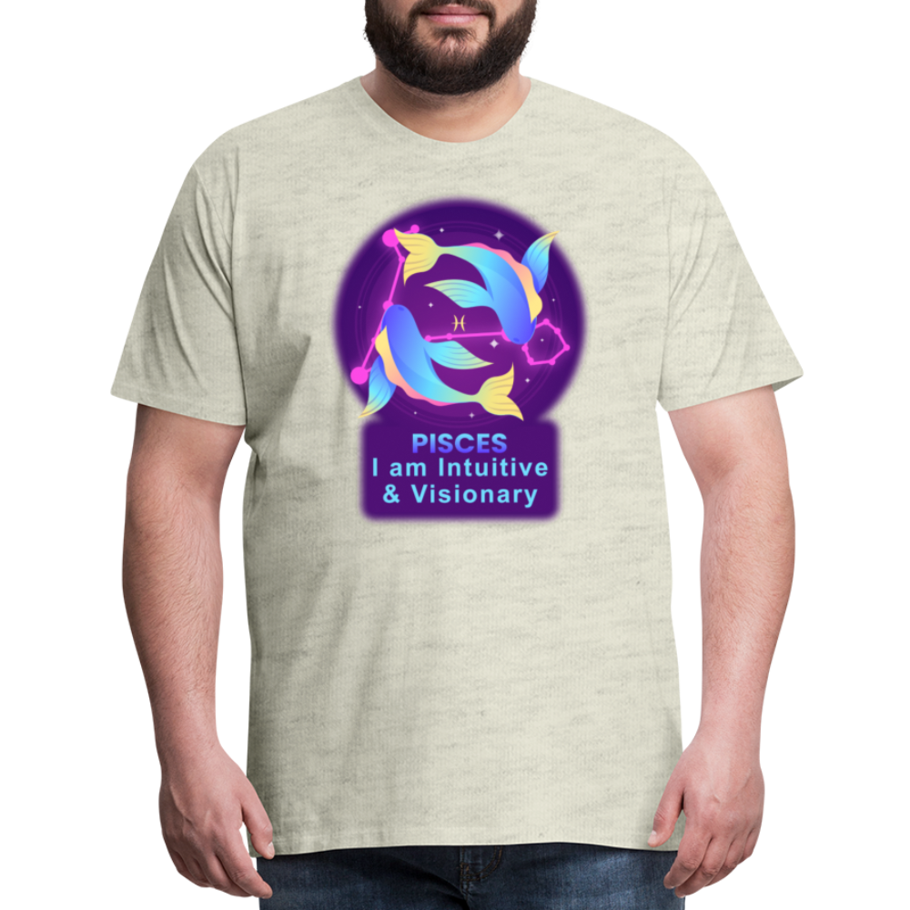 Men's Neon Pisces Premium T-Shirt - heather oatmeal