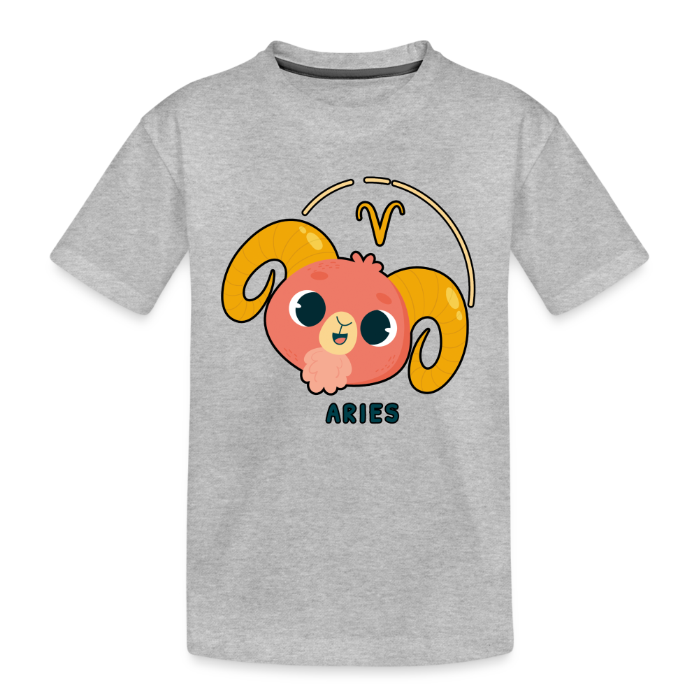 Kid’s Cartoony Aries Premium Organic T-Shirt - heather gray