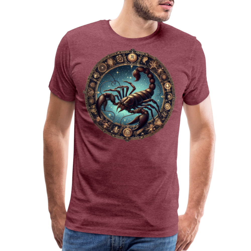 Men's Mythical Scorpio Premium T-Shirt - heather burgundy