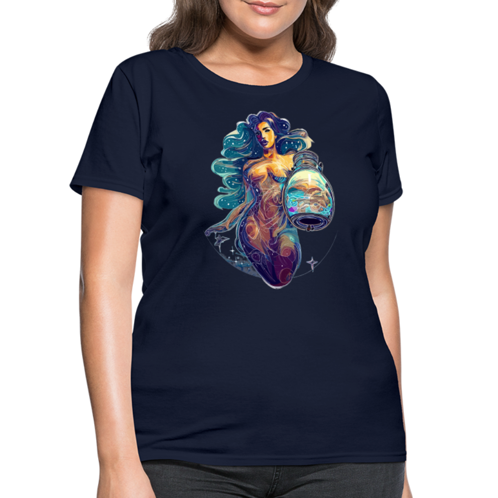 Women's Mythical Aquarius T-Shirt - navy