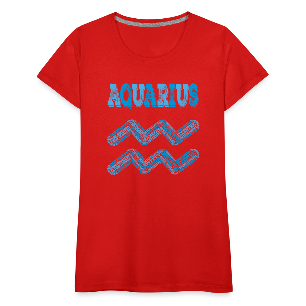 Women's Power Words Aquarius Premium T-Shirt - red