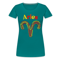 Thumbnail for Women's Power Words Aries Premium T-Shirt - teal