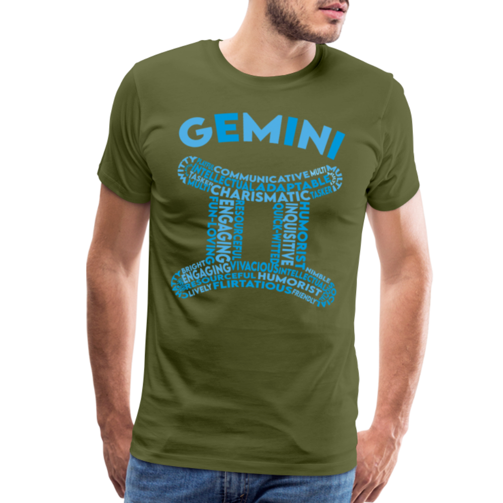 Men's Power Words Gemini Premium T-Shirt - olive green