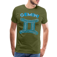 Thumbnail for Men's Power Words Gemini Premium T-Shirt - olive green