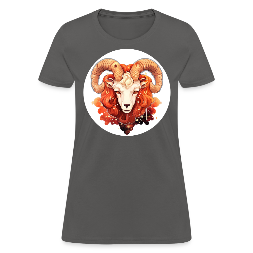 Women's Symbol Aries T-Shirt - charcoal