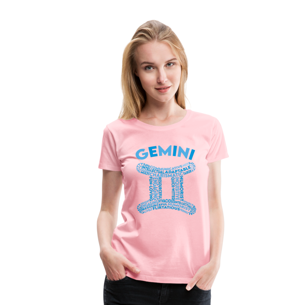 Women's Power Words Gemini Premium T-Shirt - pink