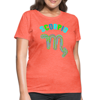 Thumbnail for Women's Power Words Scorpio T-Shirt - heather coral