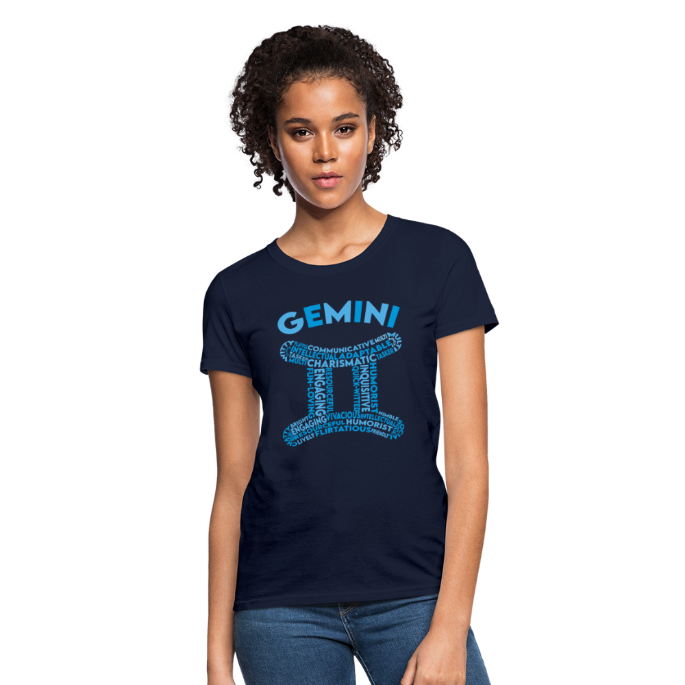 Women's Power Words Gemini T-Shirt - navy