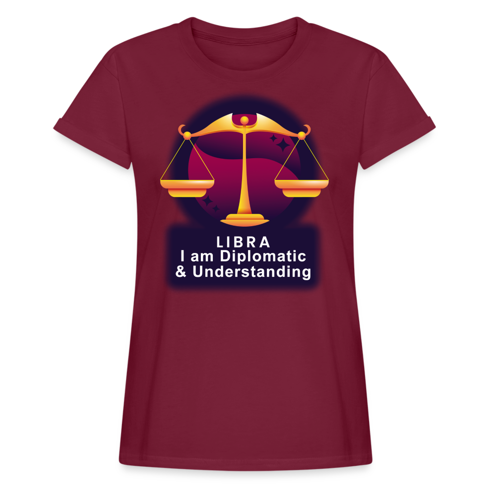 Women's Glow Libra Relaxed Fit T-Shirt - burgundy