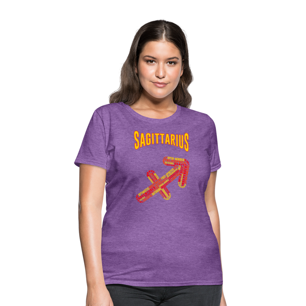 Women's Power Words Sagittarius T-Shirt - purple heather