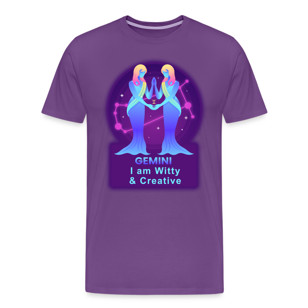 Men's Neon Gemini Premium T-Shirt - purple