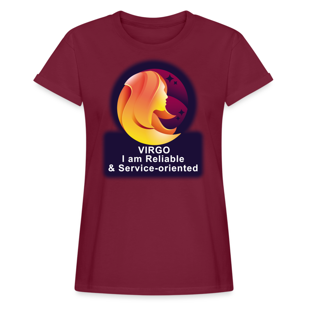 Women's Glow Virgo Relaxed Fit T-Shirt - burgundy