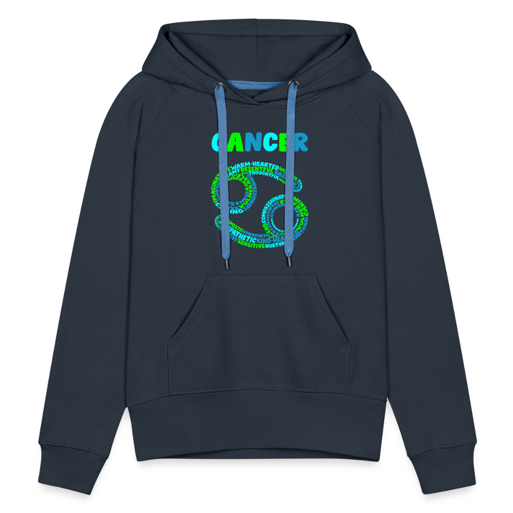 Women's Power Words Cancer Premium Hoodie - navy