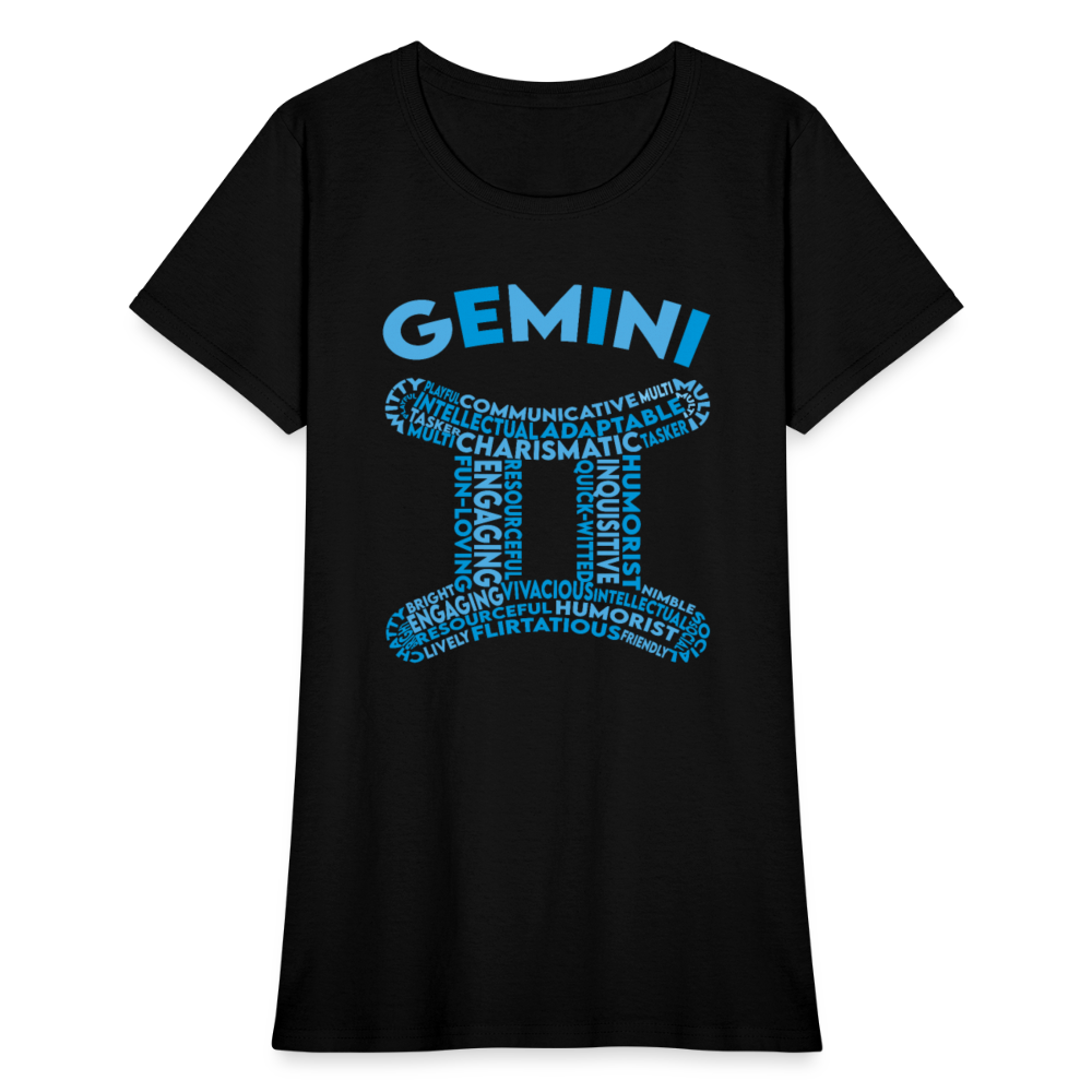 Women's Power Words Gemini T-Shirt - black