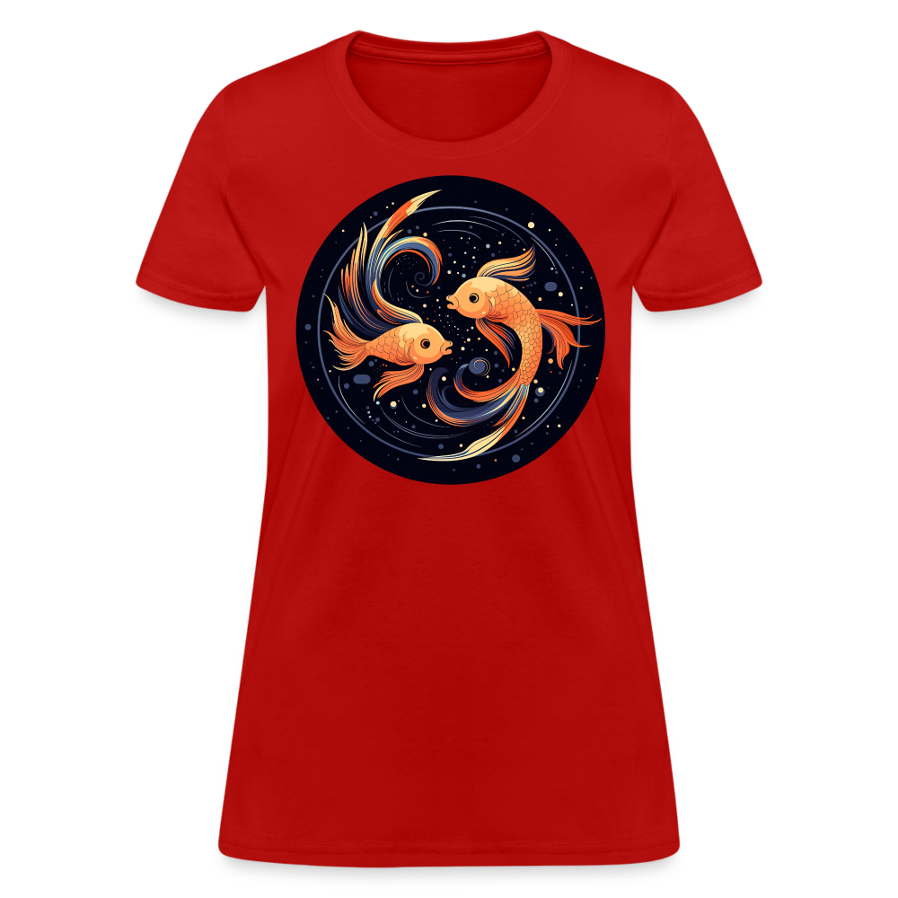 Women's Mystic Pisces T-Shirt - red