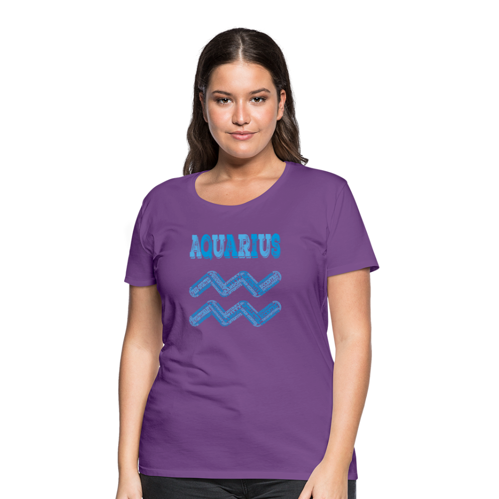 Women's Power Words Aquarius Premium T-Shirt - purple