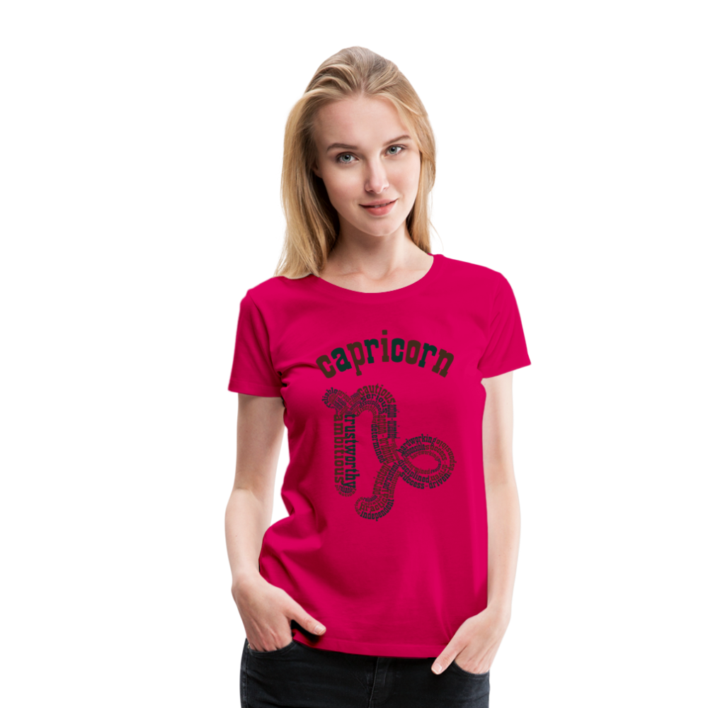 Women's Power Words Capricorn Premium T-Shirt - dark pink