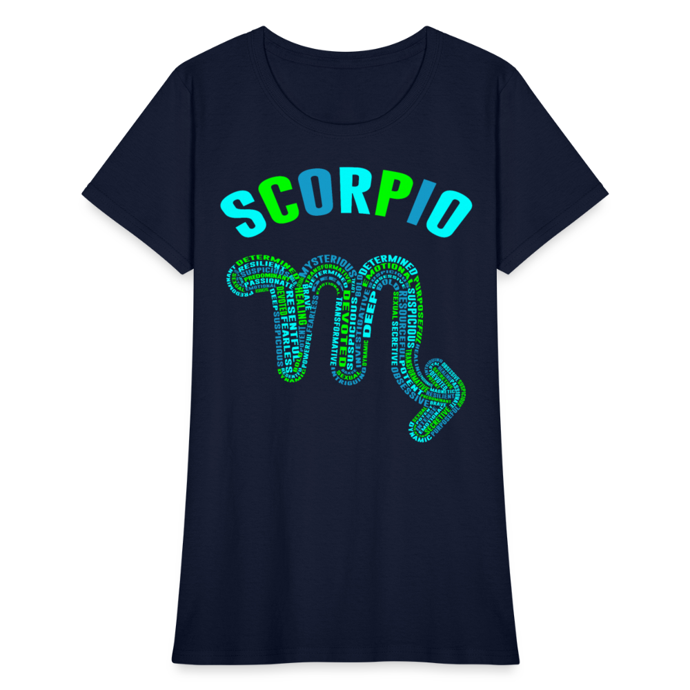 Women's Power Words Scorpio T-Shirt - navy