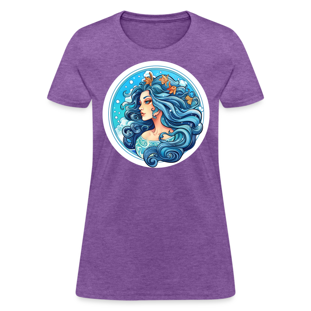 Women's Symbol Aquarius T-Shirt - purple heather