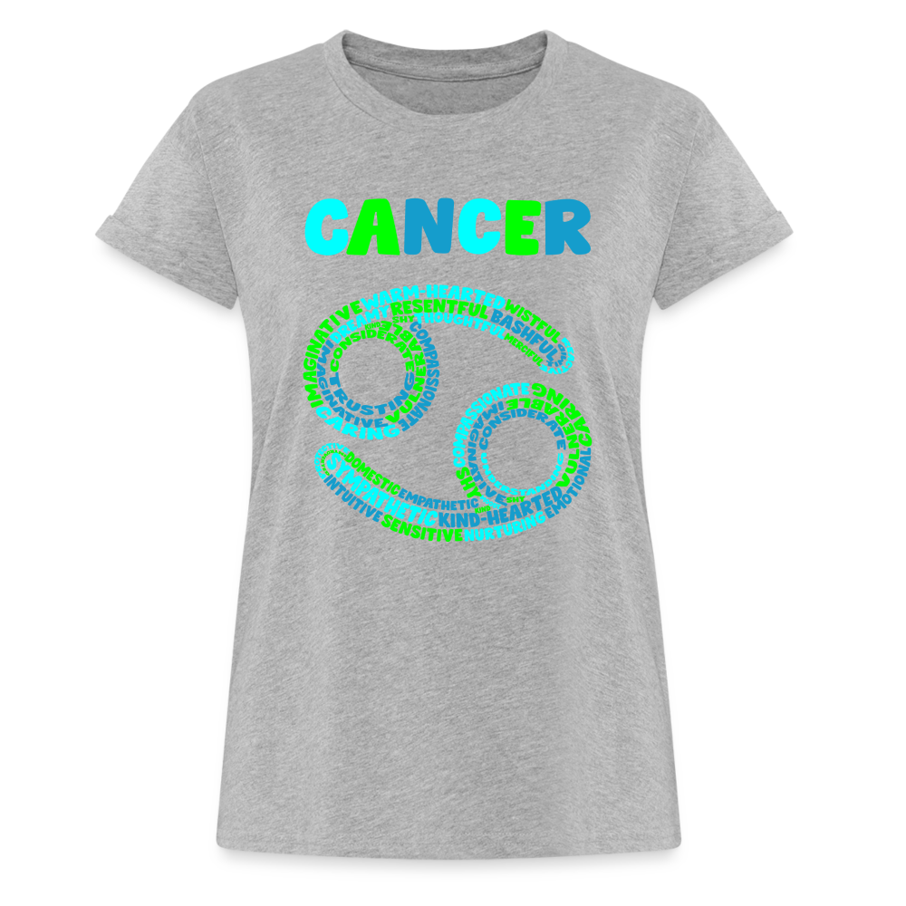 Women's Power Words Cancer Relaxed Fit T-Shirt - heather gray