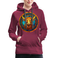 Thumbnail for Women’s Mosaic Taurus Premium Hoodie - burgundy