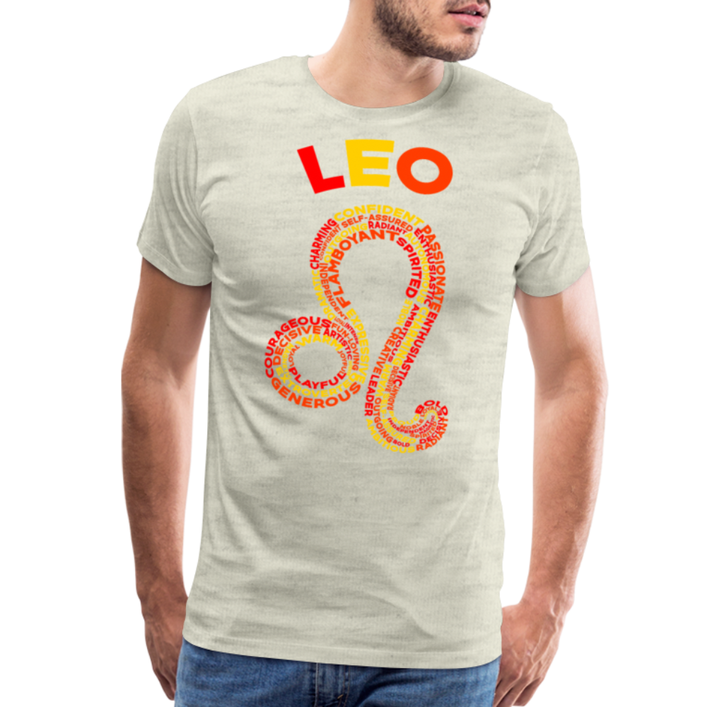 Men's Power Words Leo Premium T-Shirt - heather oatmeal