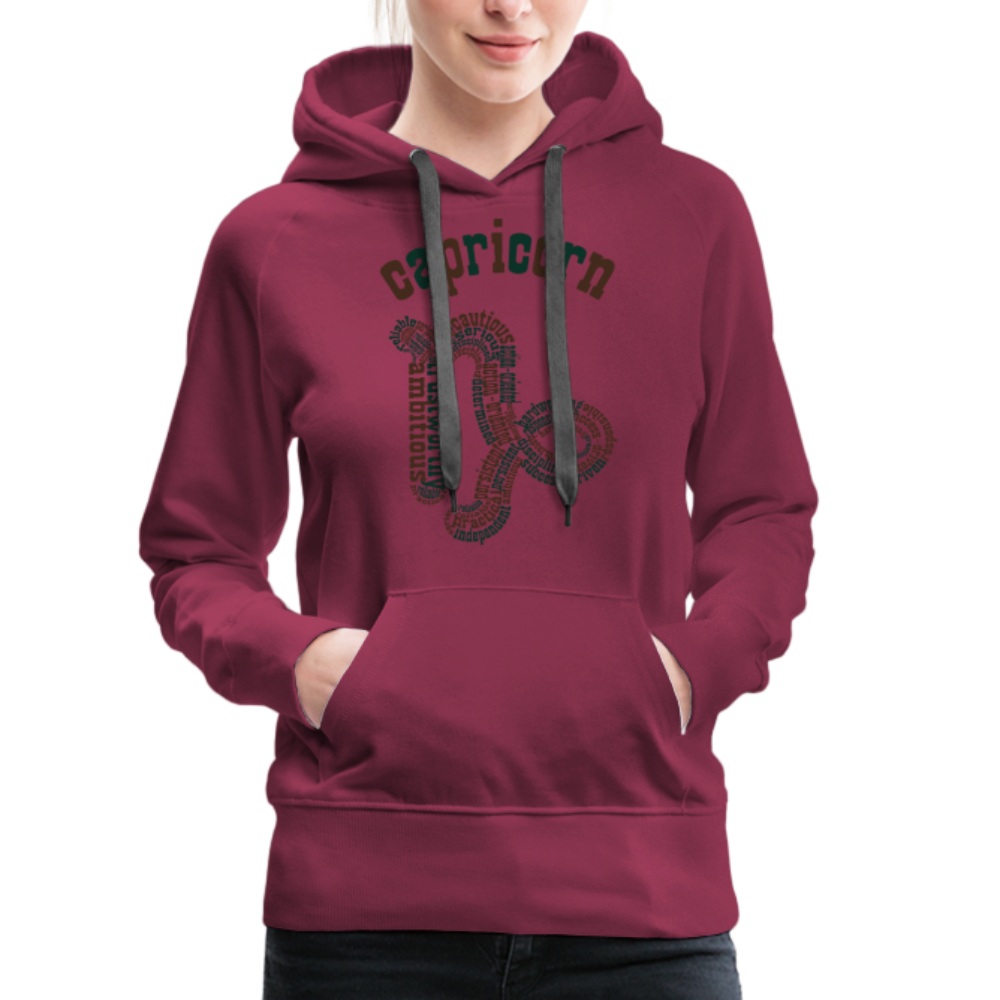 Women's Power Words Capricorn Premium Hoodie - burgundy