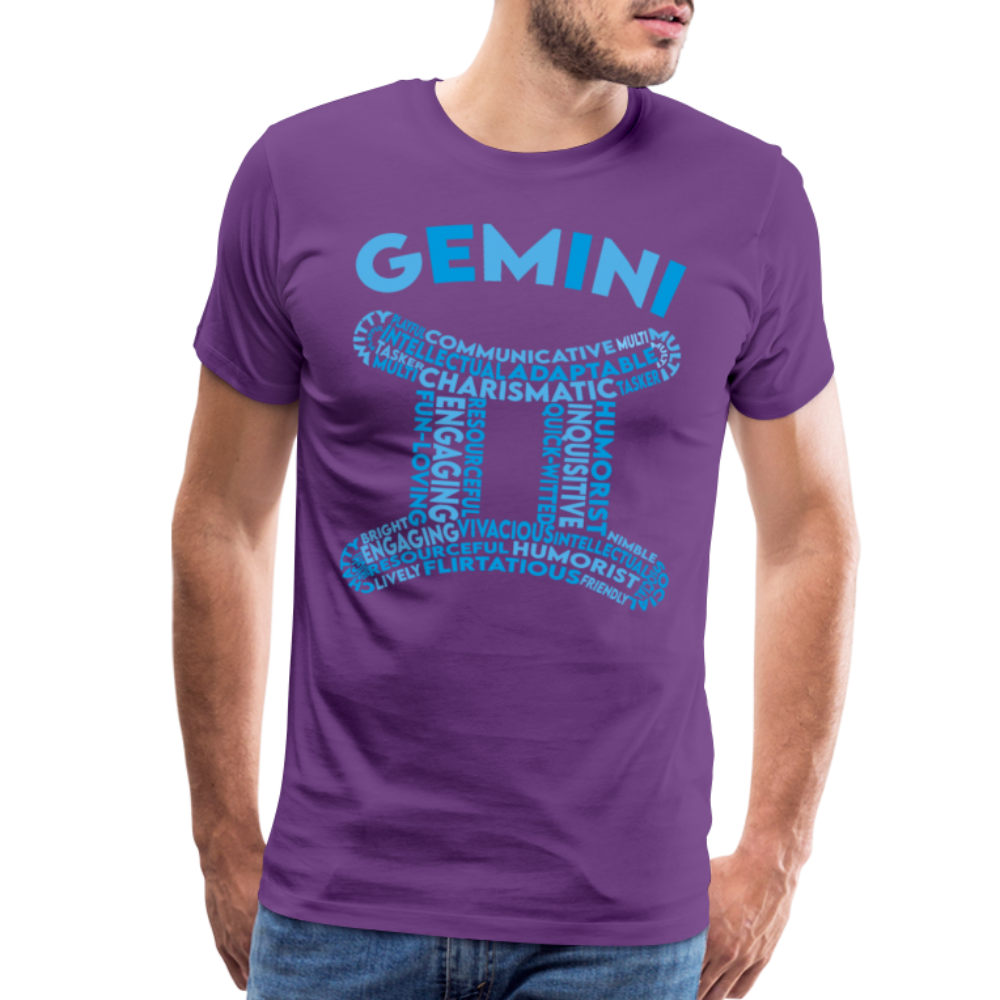 Men's Power Words Gemini Premium T-Shirt - purple