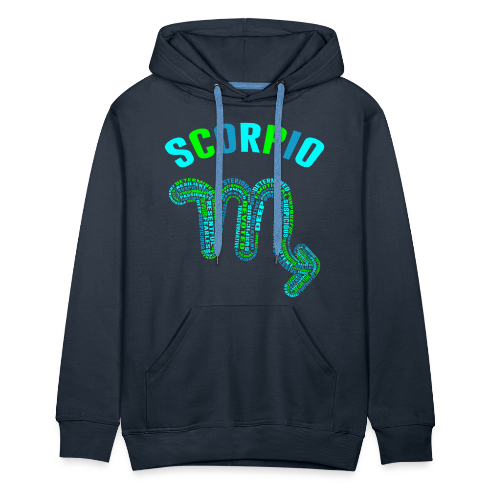 Men's Power Words Scorpio Premium Hoodie - navy