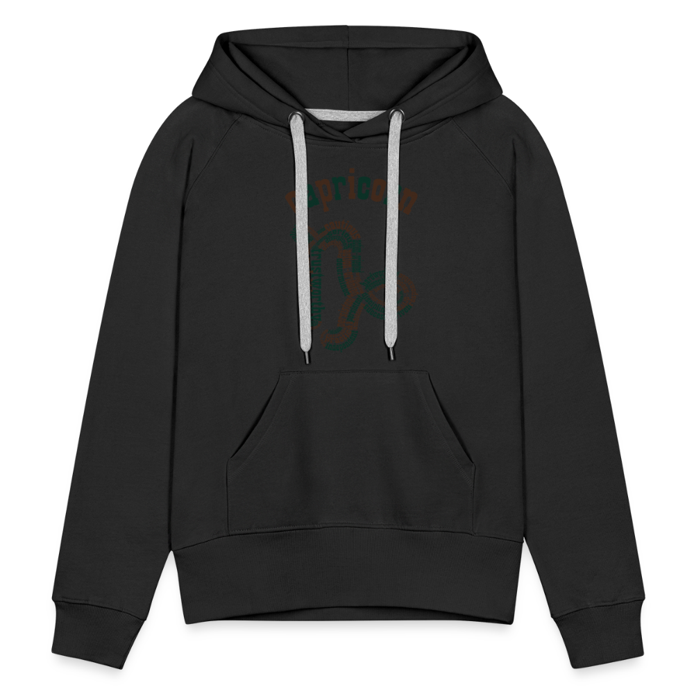 Women's Power Words Capricorn Premium Hoodie - black