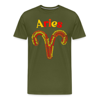 Thumbnail for Men's Power Words Aries Premium T-Shirt - olive green