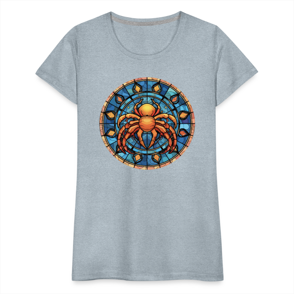 Women’s Mosaic Cancer Premium T-Shirt - heather ice blue