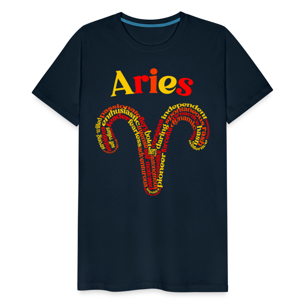 Men's Power Words Aries Premium T-Shirt - deep navy