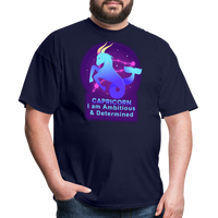 Thumbnail for Men's Neon Capricorn Classic T-Shirt - navy