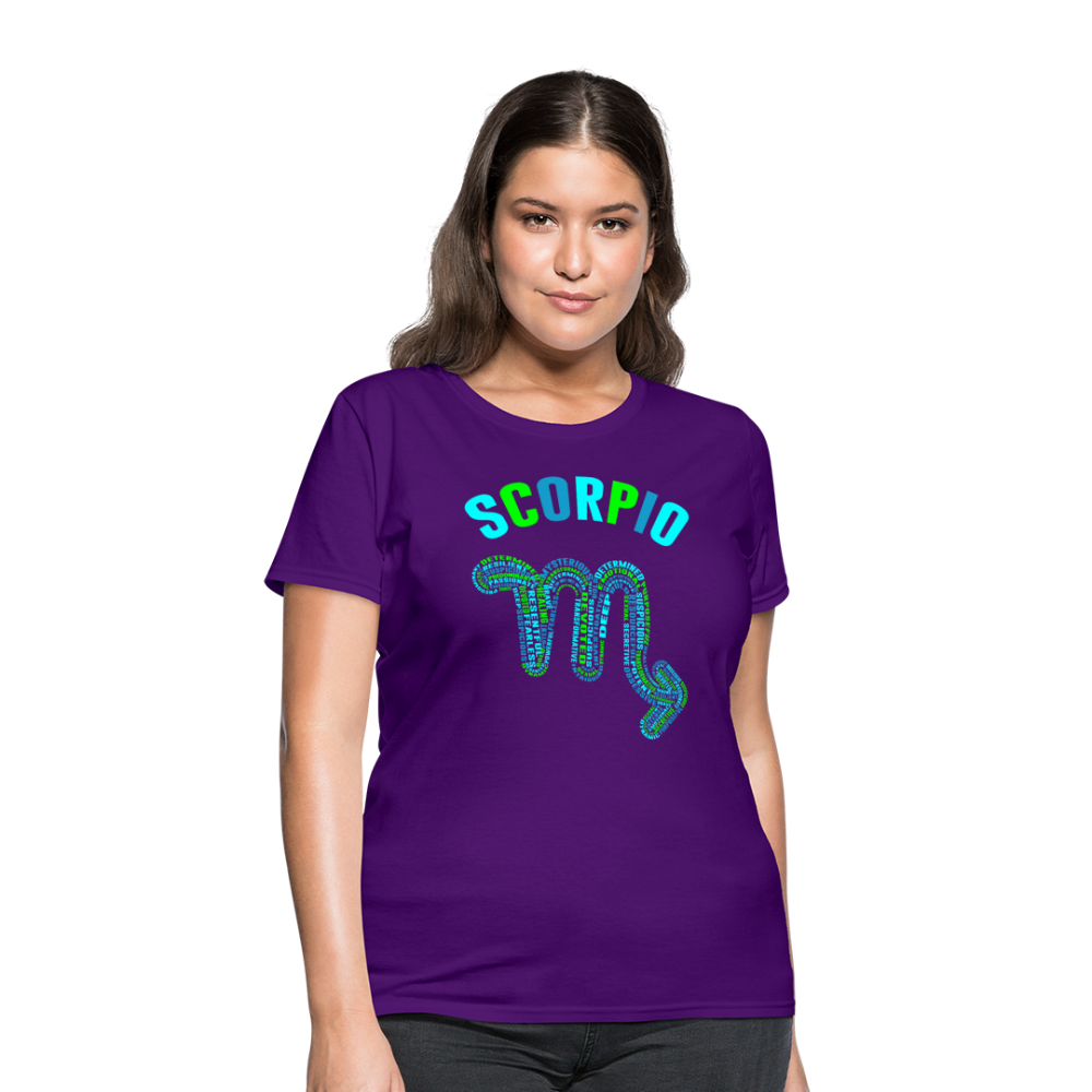 Women's Power Words Scorpio T-Shirt - purple