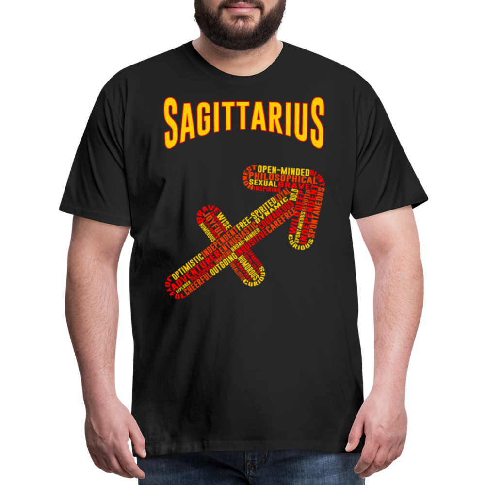 Men's Power Words Sagittarius Premium T-Shirt - black