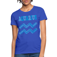 Thumbnail for Women's Power Words Aquarius T-Shirt - royal blue