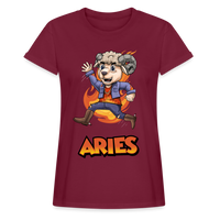 Thumbnail for Women's Playful Aries Relaxed Fit T-Shirt - burgundy