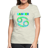 Thumbnail for Women's Power Words Cancer Premium T-Shirt - heather oatmeal