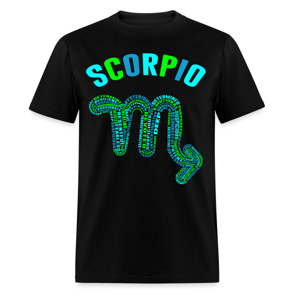 Men's Power Words Scorpio Classic T-Shirt - black