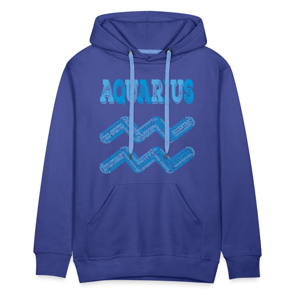 Men's Power Words Aquarius Premium Hoodie - royal blue