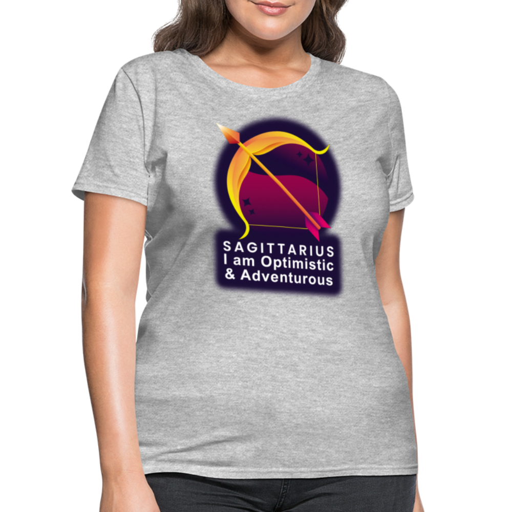 Women's Glow Sagittarius T-Shirt - heather gray